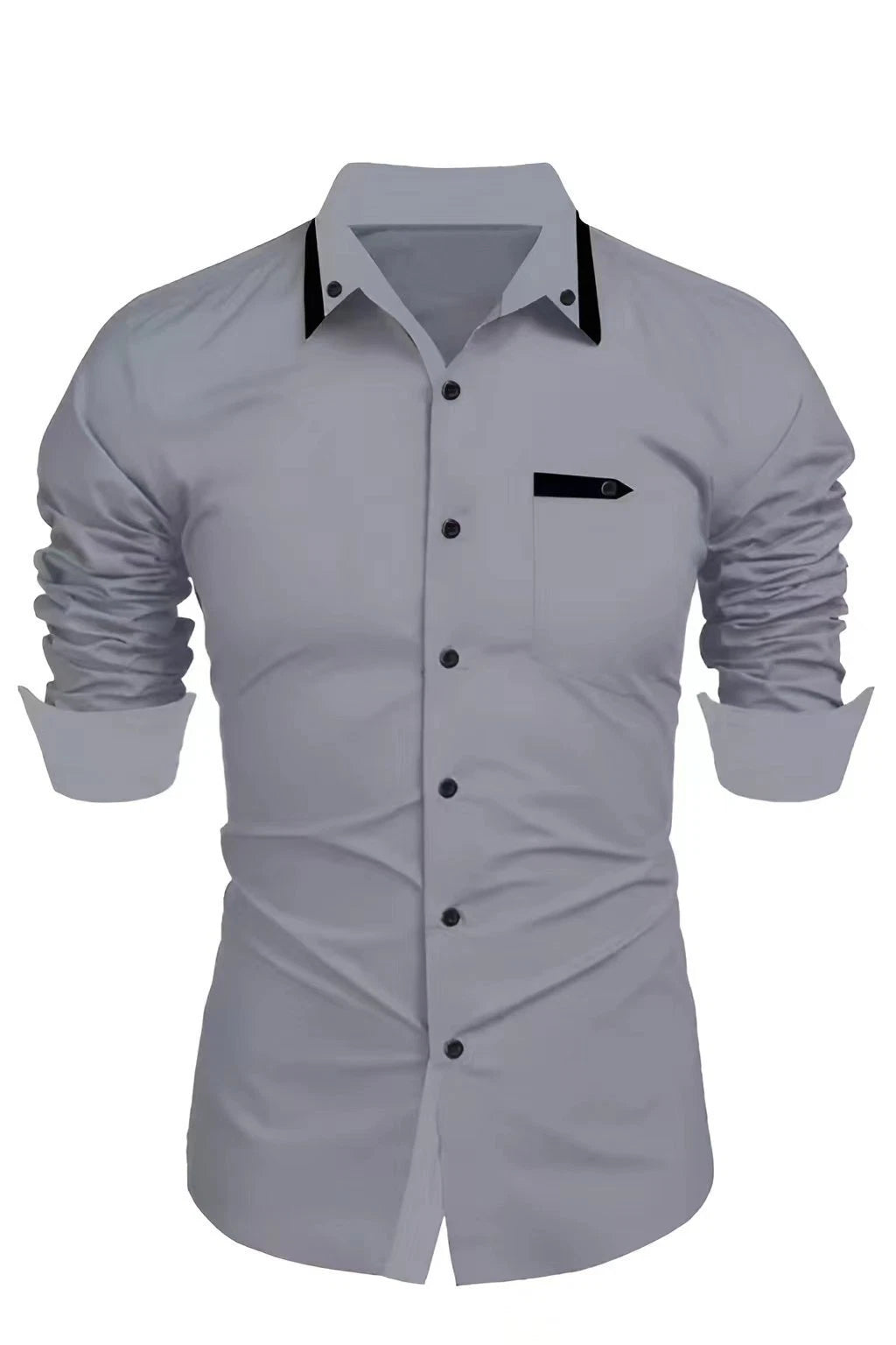 Men's Cargo Shirt Casual Slim Shirts Long Sleeve Button Down Tops Blouse