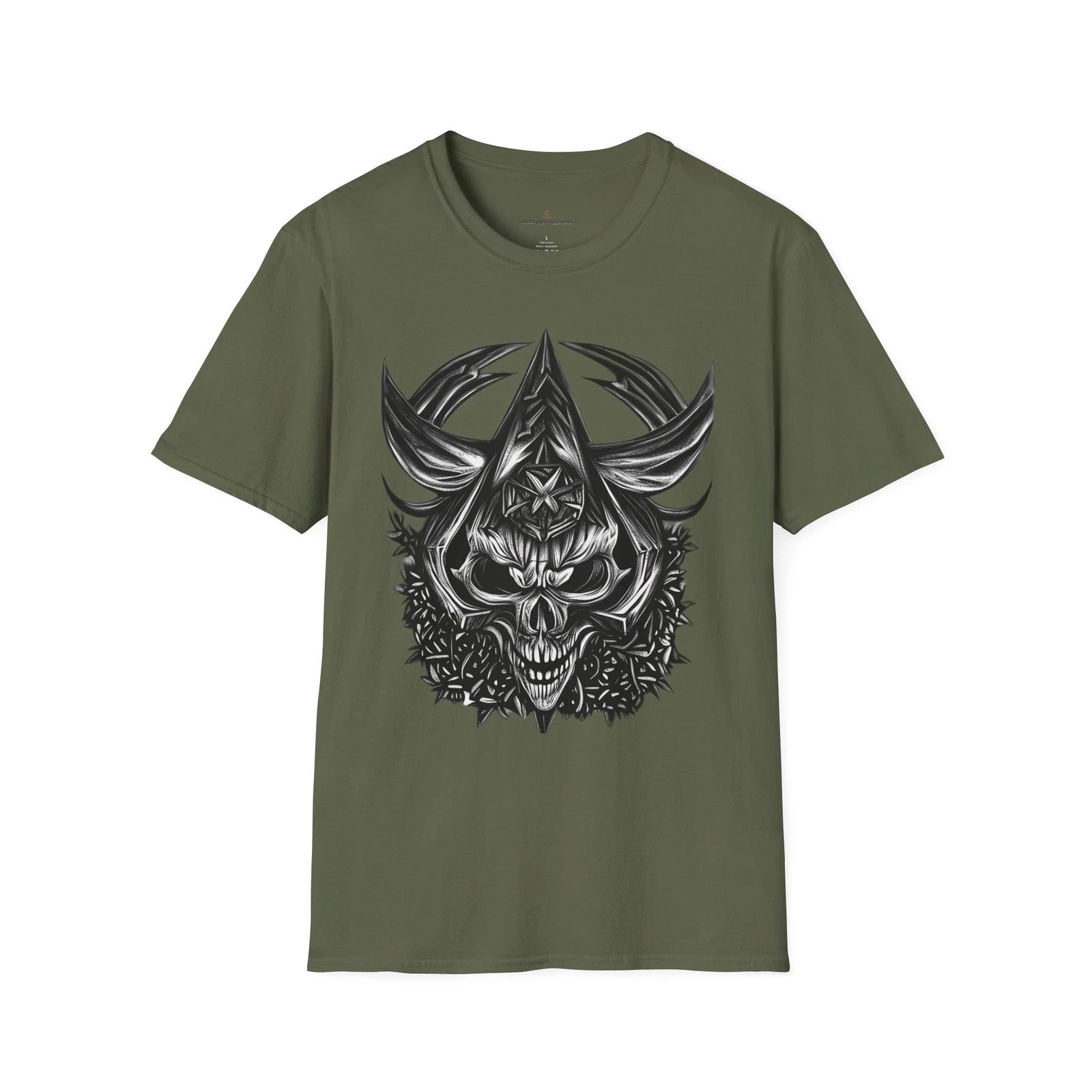 T shirt with gothic and occult graphic