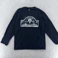 Vtg Gravestone Artwear Long Sleeve Shirt S/M Black Fugit Hora Memento Mori 90s