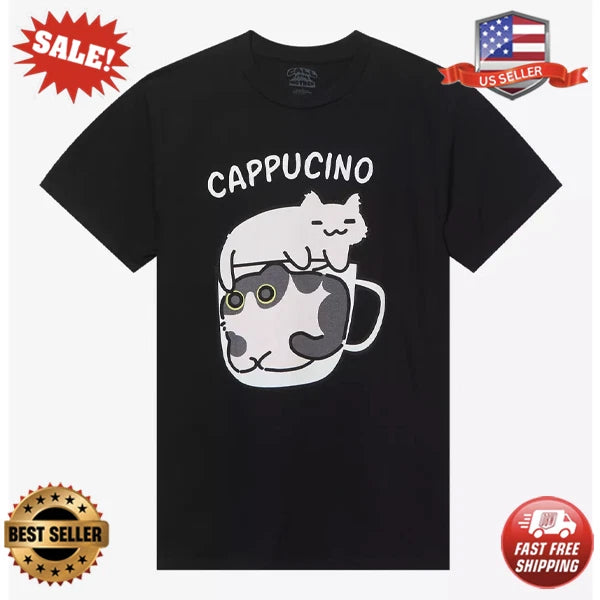 Cute Funny Cat Cappuccino T-Shirt