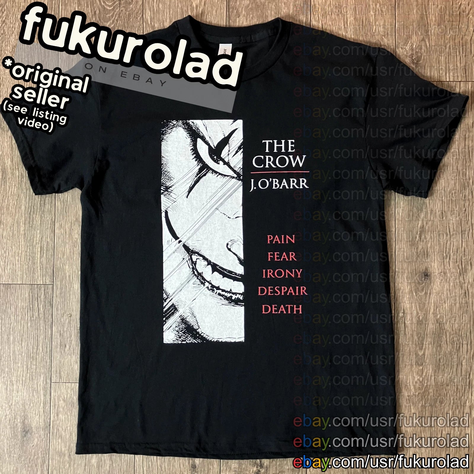 THE CROW Pain Fear Irony Despair UNISEX t-shirt - GILDAN or COMFORT COLORS