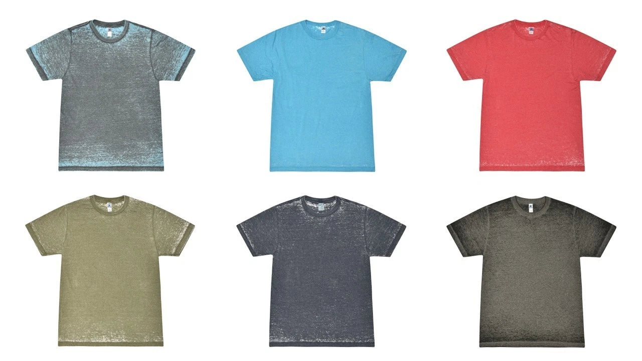 Colortone Multicolor Acid Wash T-Shirt Adult Unisex S-3XL 50/50 Cotton Poly