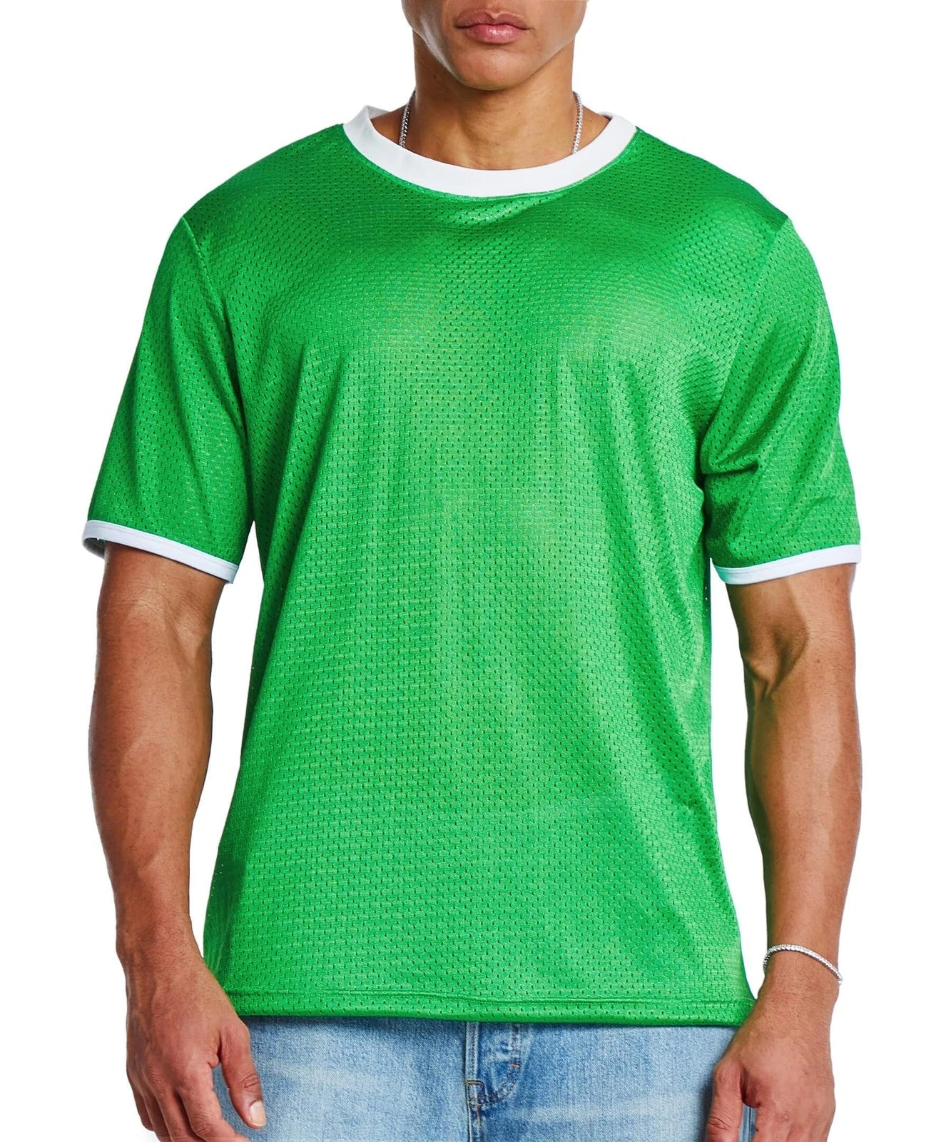 Athletic Mesh T-Shirt for Men – Loose Fit Colorblock Quick-Dry Workout Shirt ...