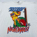 vintage 90s FOOTBALL SEASON NIGHTMARES CARTOON PARODY T-Shirt LARGE dad joke tv