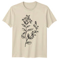 Minimalist Line Art Flower Botanical T-Shirt Boho Nature Floral Plant Design