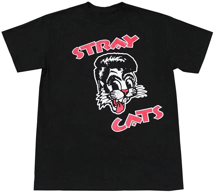 Stray Cats Cat Head Logo T-Shirt S to 5XL Q4589