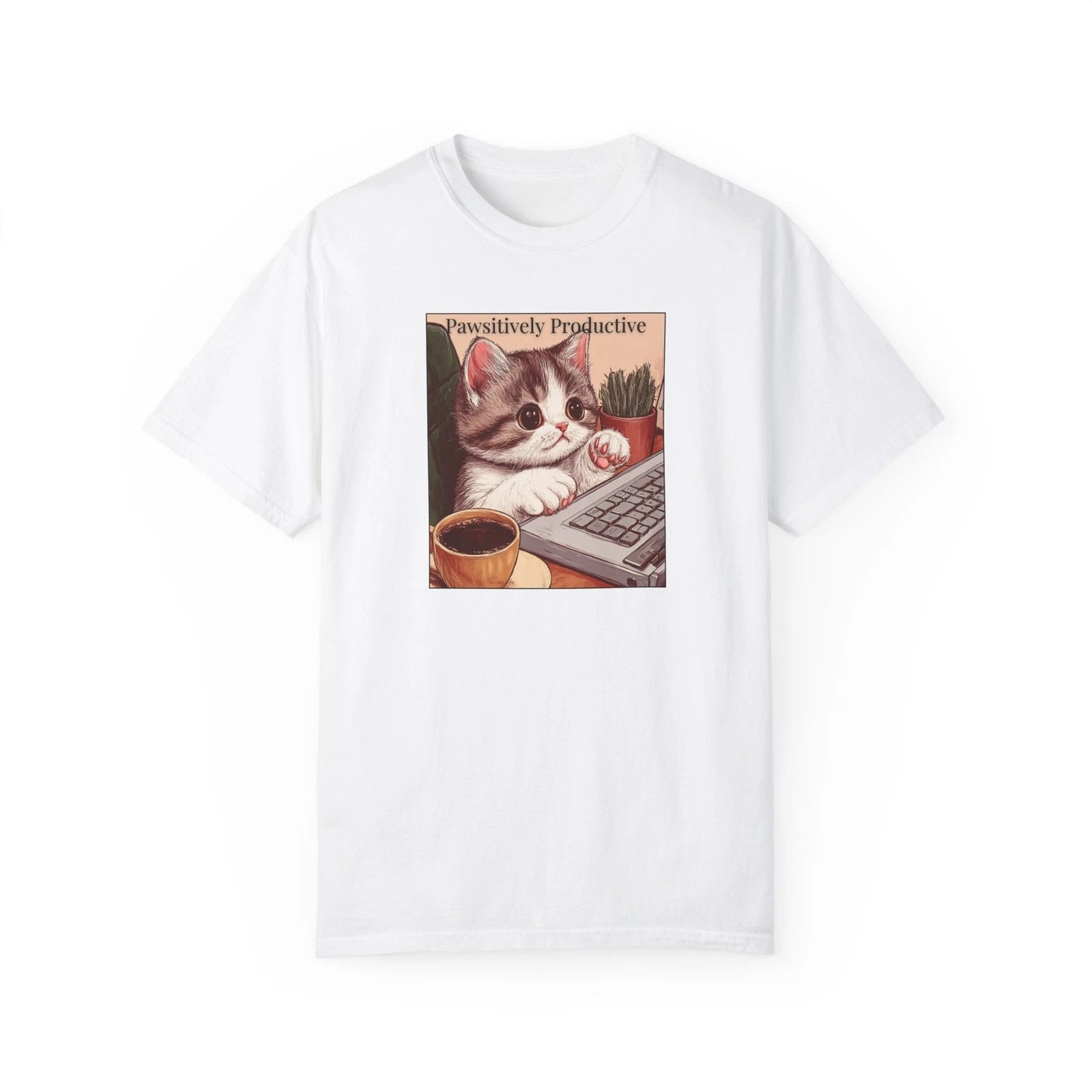 Pawsitively Productive Cat T-Shirt, Cute Animal Tee, Gift for Cat Lovers, Fun