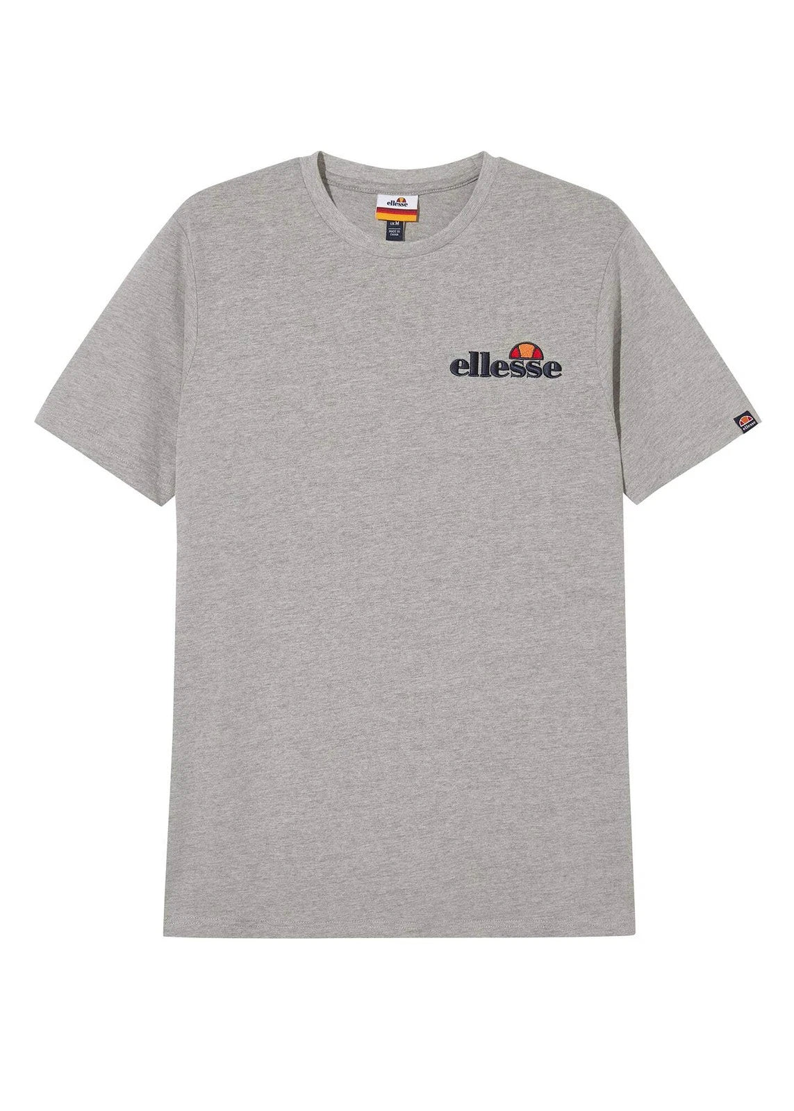 ellesse Men's Voodoo Short Sleeve T-Shirt, Classic Logo Cotton Tee, Grey Marl