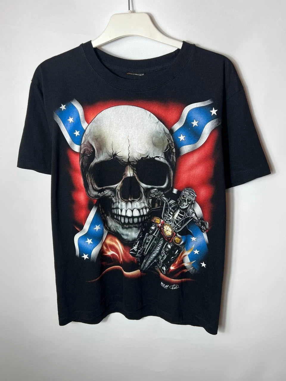 Vintage streetwear Wild Y2K Style AOP Skull Biker Tee