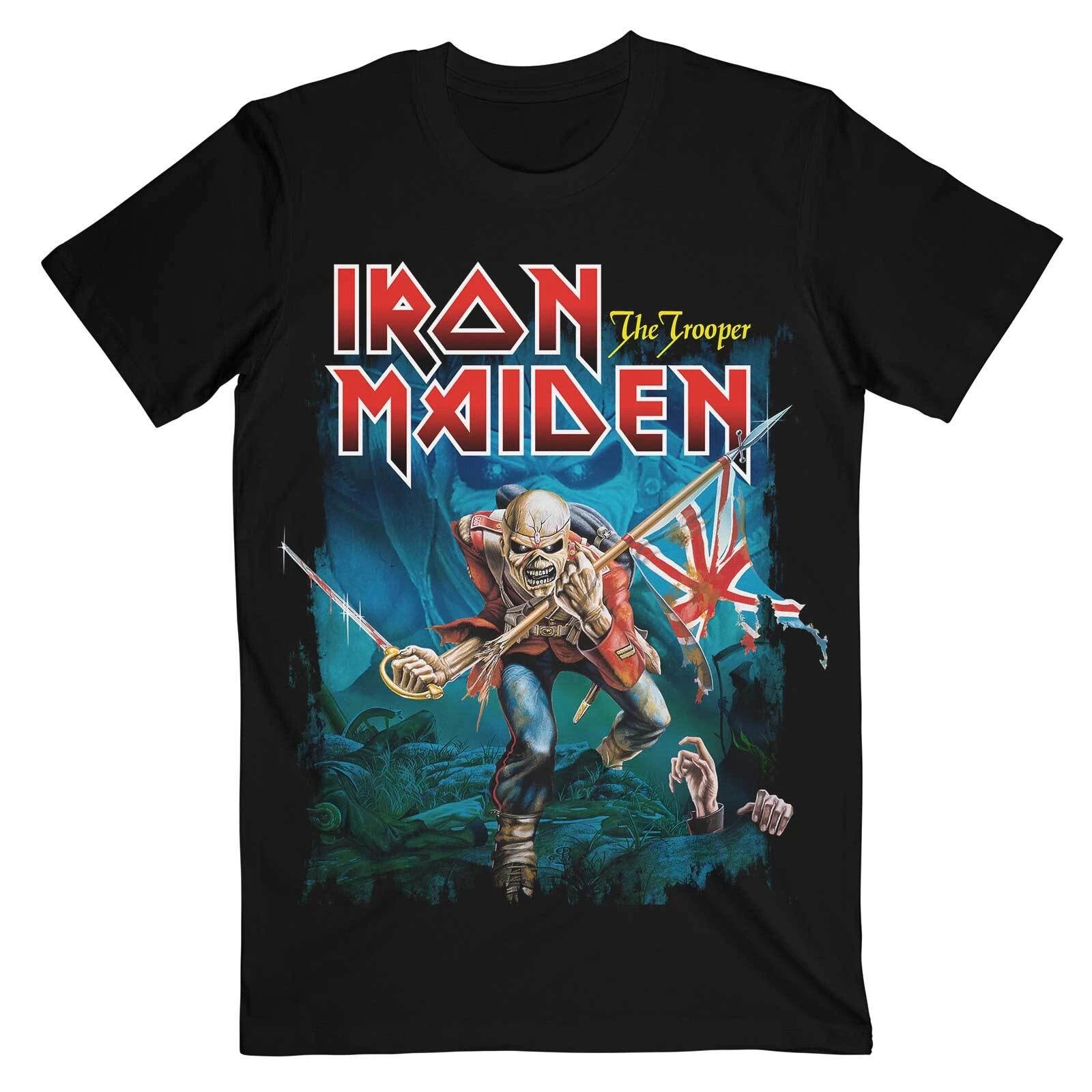 Iron Maiden T-Shirt The Trooper Eddie Band New Black Official