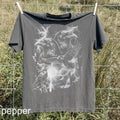 Crow Gothic Vintage 90s Shirt, Dark Bird Moon T-Shirt, Mystic Nature Size S-3XL