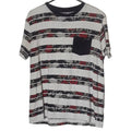 WXYZ Skull Rose Striped Men T-Shirt Floral Tee Small Streetwear Skater Graphic