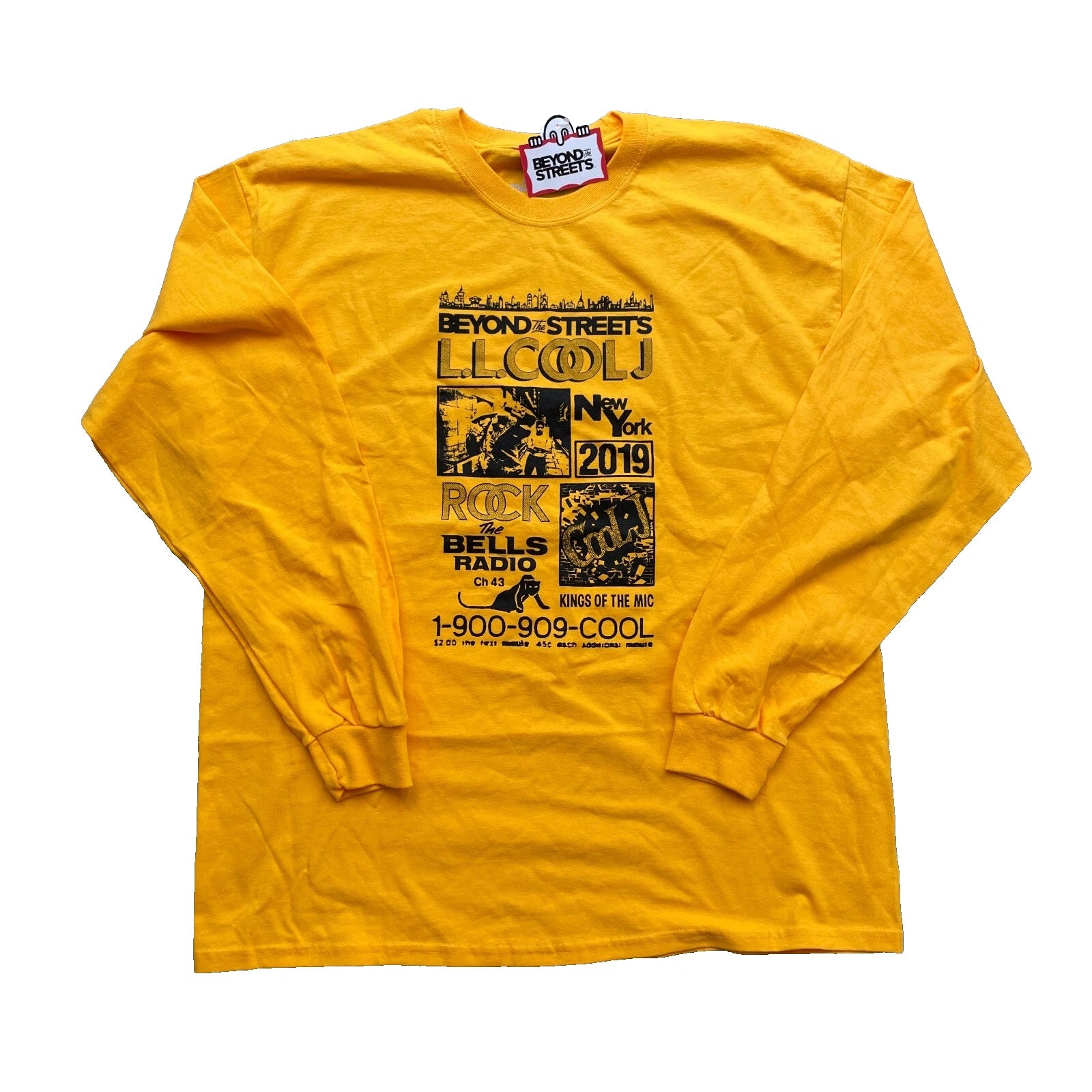 Beyond The Streets LL Cool J T-Shirt Long Sleeve Yellow Men's XL New With Tags