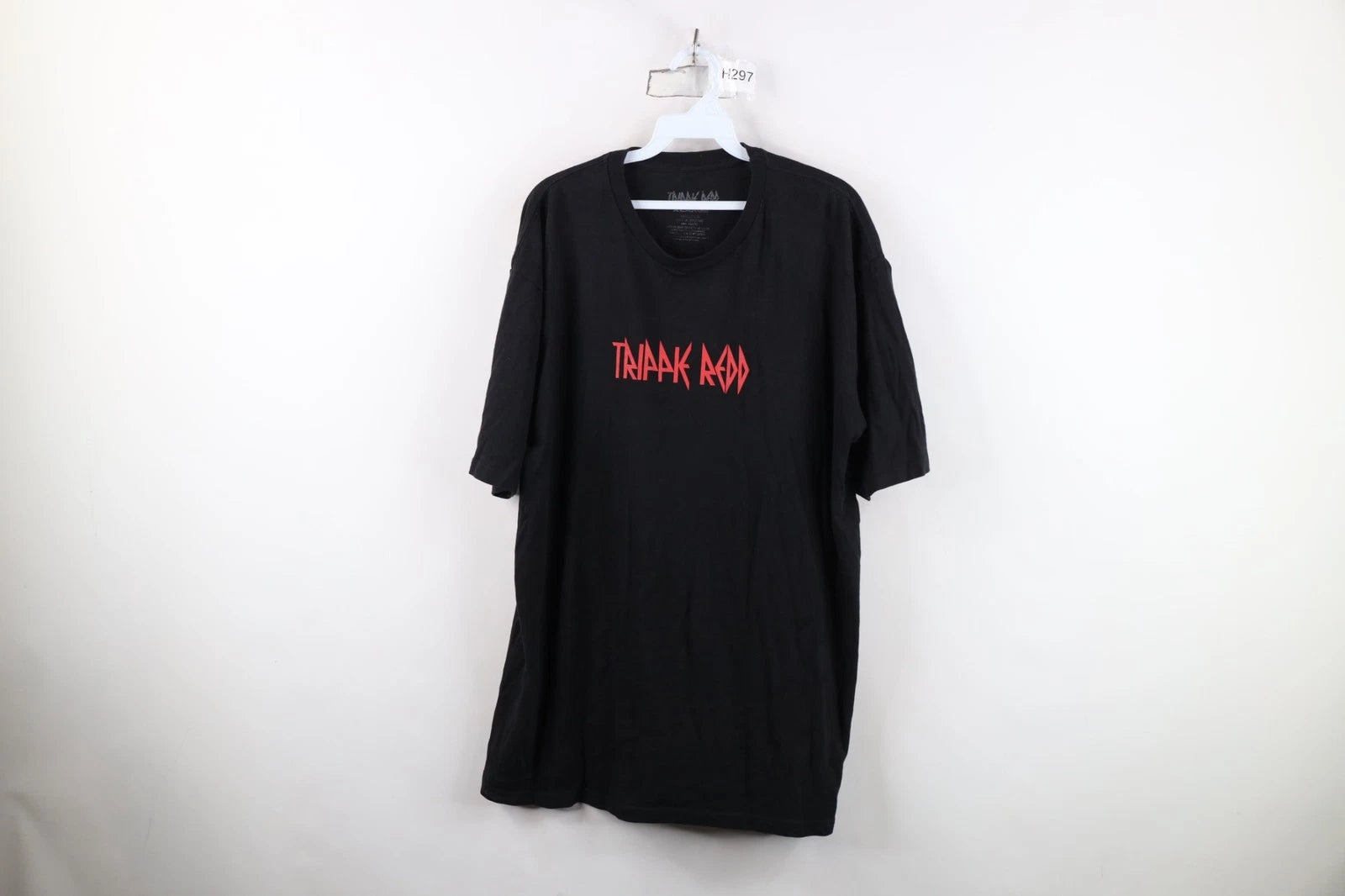 Streetwear Mens XL Distressed Spell Out Trippie Redd Rap Hip Hop T-Shirt Black