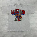 Vintage Superdad Shirt Adult Large Gray Lawn Mower Chores Fathers Day Dad Joke