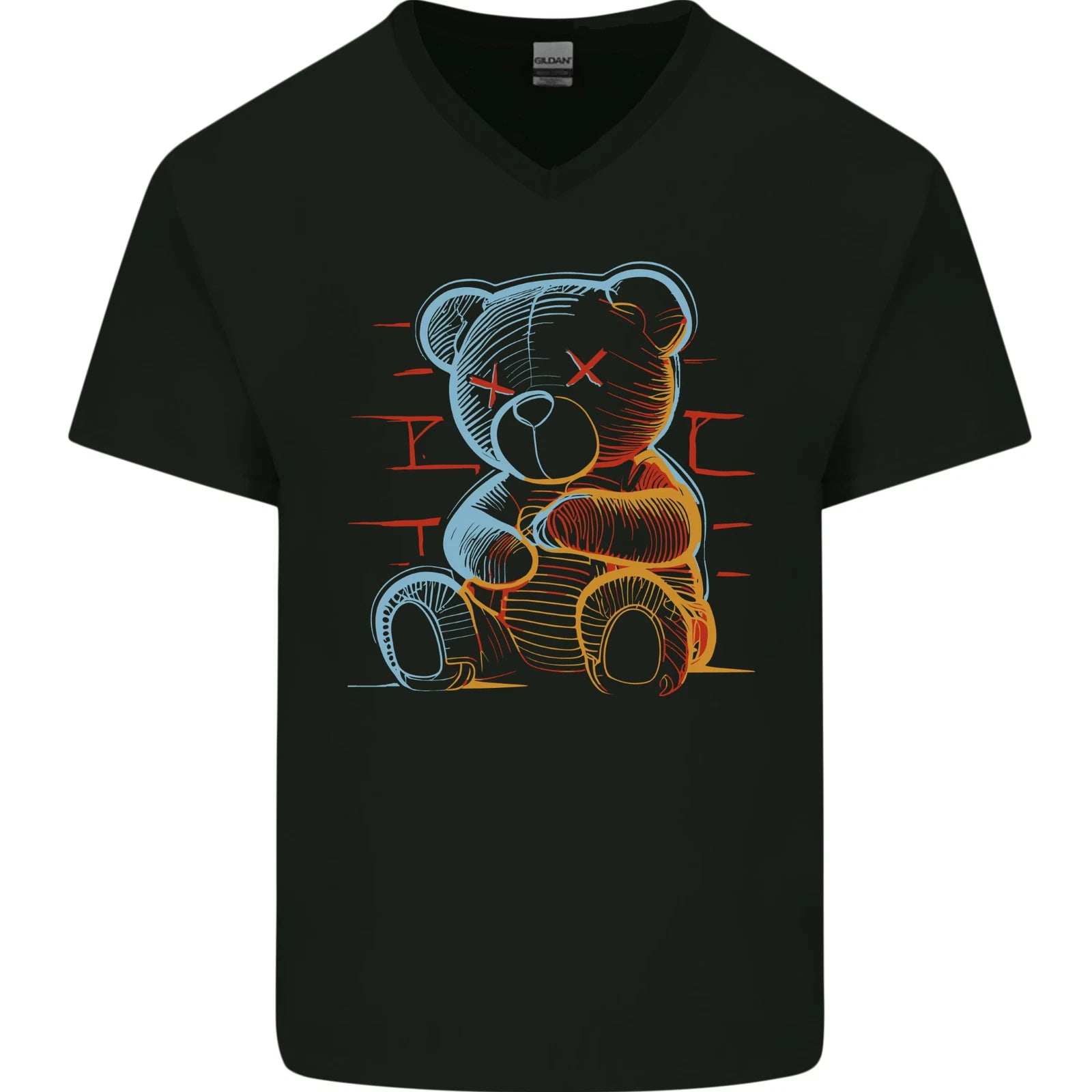 An Urban Teddy Bear Mens V-Neck Cotton T-Shirt