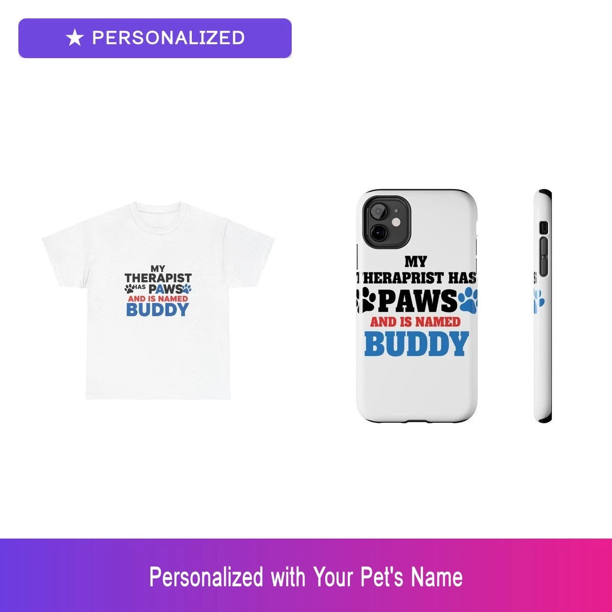 Custom Pet Funny Gift Set Shirt Phone Case Personalized Name Bundle