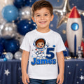 Personalised Astronaut Birthday Kids T Shirt Boy Name Age Tee Gift