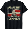 Apparently I Camp Now Vintage Funny Camping USA FLag Gift Unisex T-Shirt