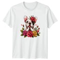 Cute French Bulldog Floral Dog Womens T-Shirt Frenchie Pet Lover