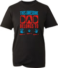Custom Personalised Dad T Shirt Unisex Cotton Family Name Kid Handprints Tee New