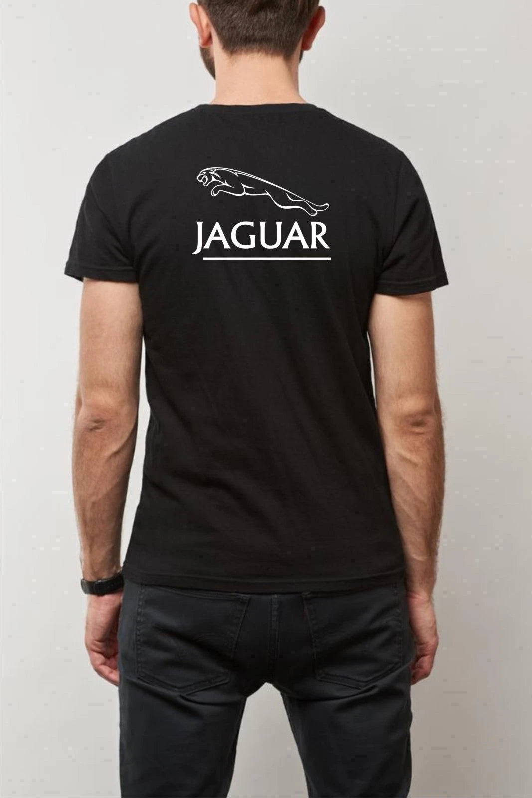 JAGUAR top quality BLACK T shirt, big Jag logo to back, small logo to front