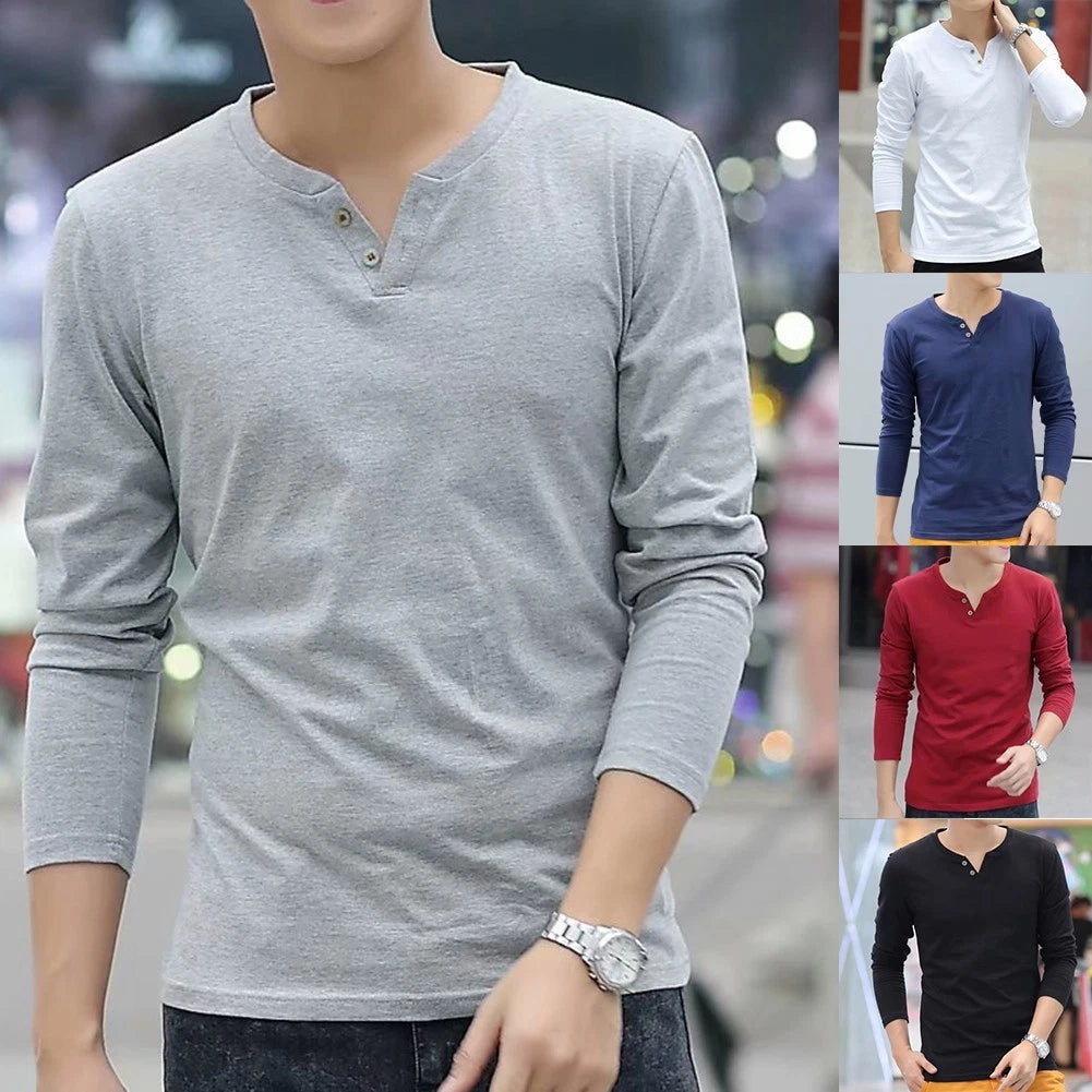 Casual Long Sleeve Top Daily Use T-shirt Solid Pattern Spring Autumn Wear