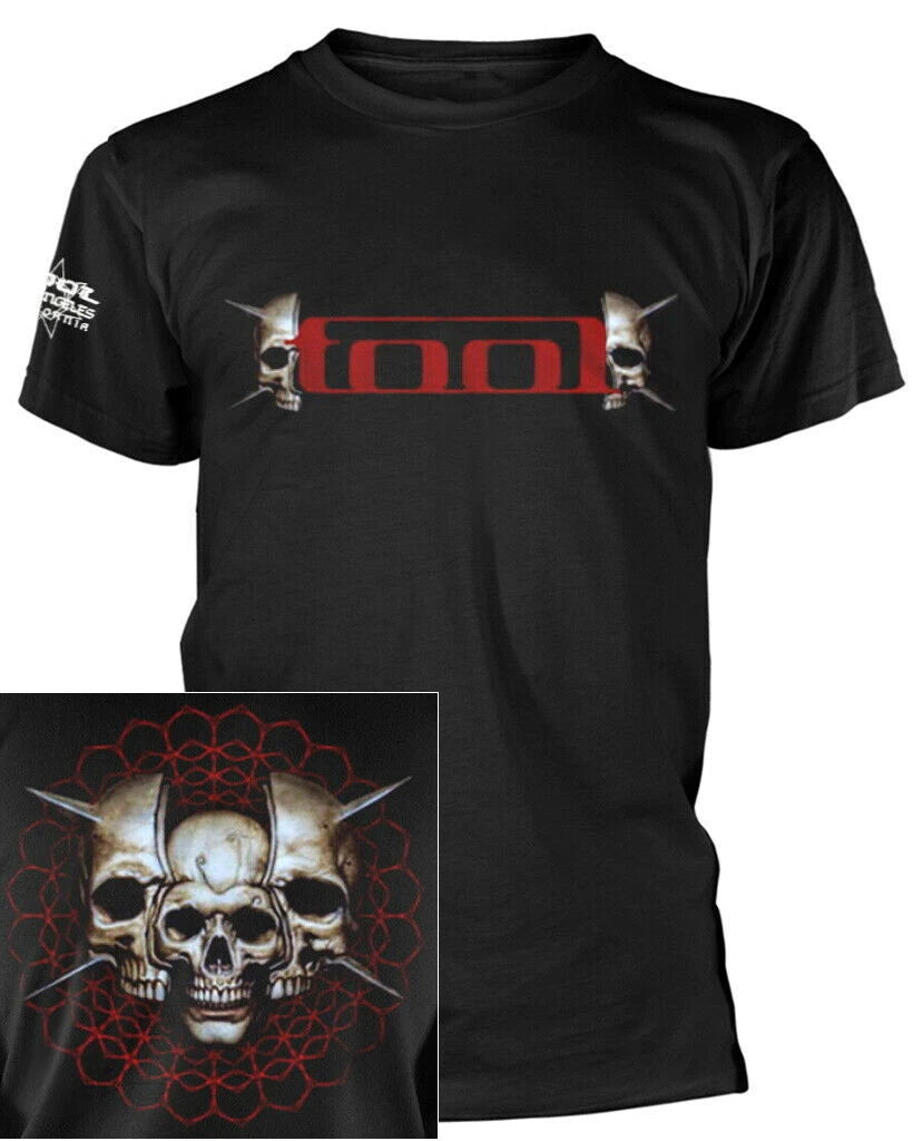Tool Skull Spikes Shirt S-XXL T-shirt Metal Rock Band Black Tee Shirt Officl