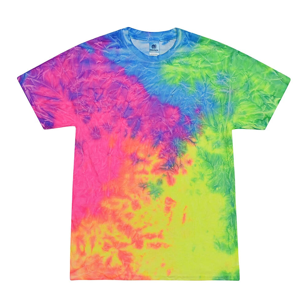 Colortone Quest Multi-Color Tie Dye T-Shirts Cotton Tee Kids & Adult Sizes