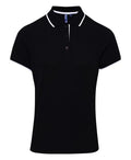 Personalised Custom Premier Women Contrast CoolChecker Polo Short Sleeve PR619