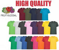 Fruit of the Loom Basic Plain T Shirt 100% Cotton Short Sleeve Unisex S-5XL