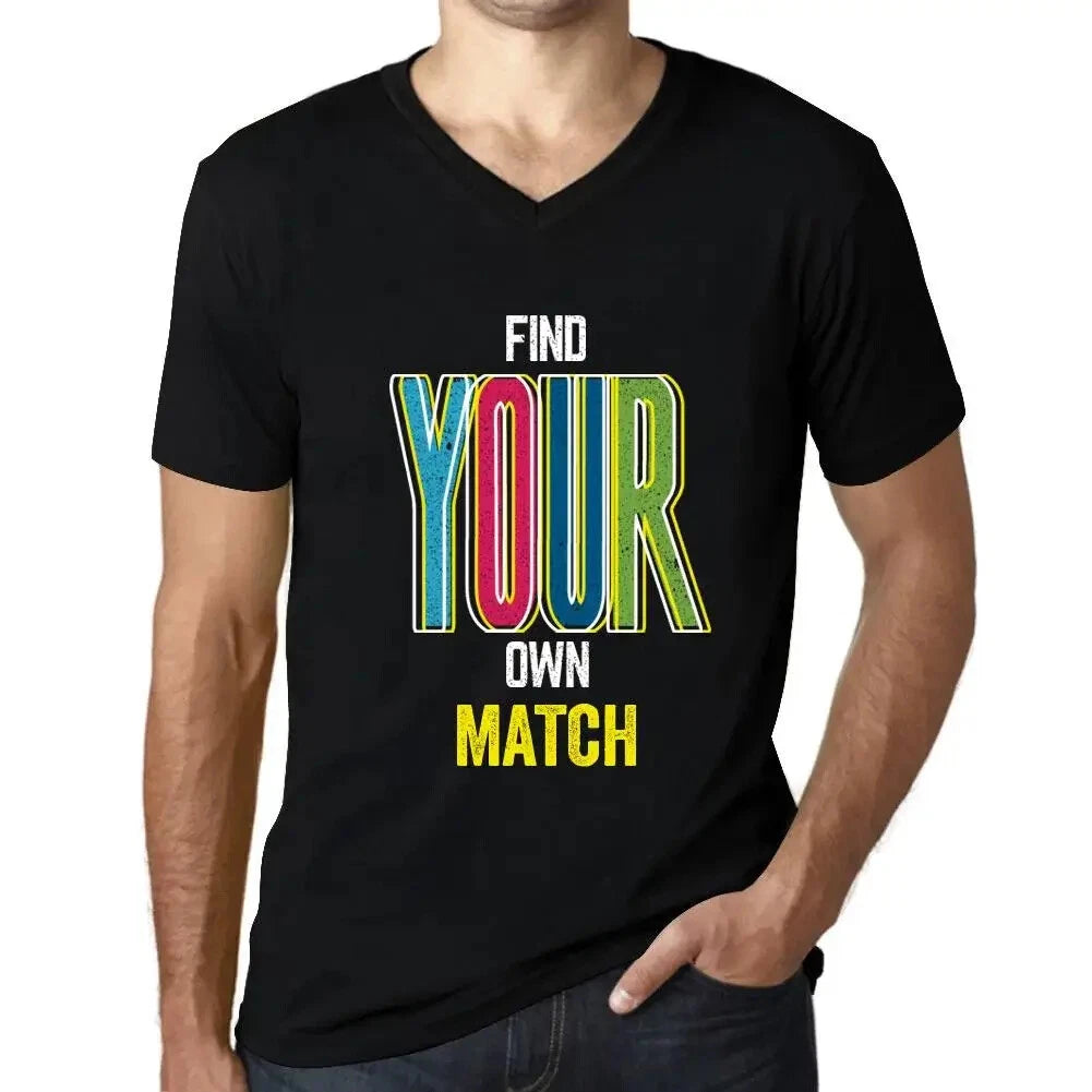 Men's Graphic T-Shirt V Neck Find Your Own Match Eco-Friendly Limited Edition