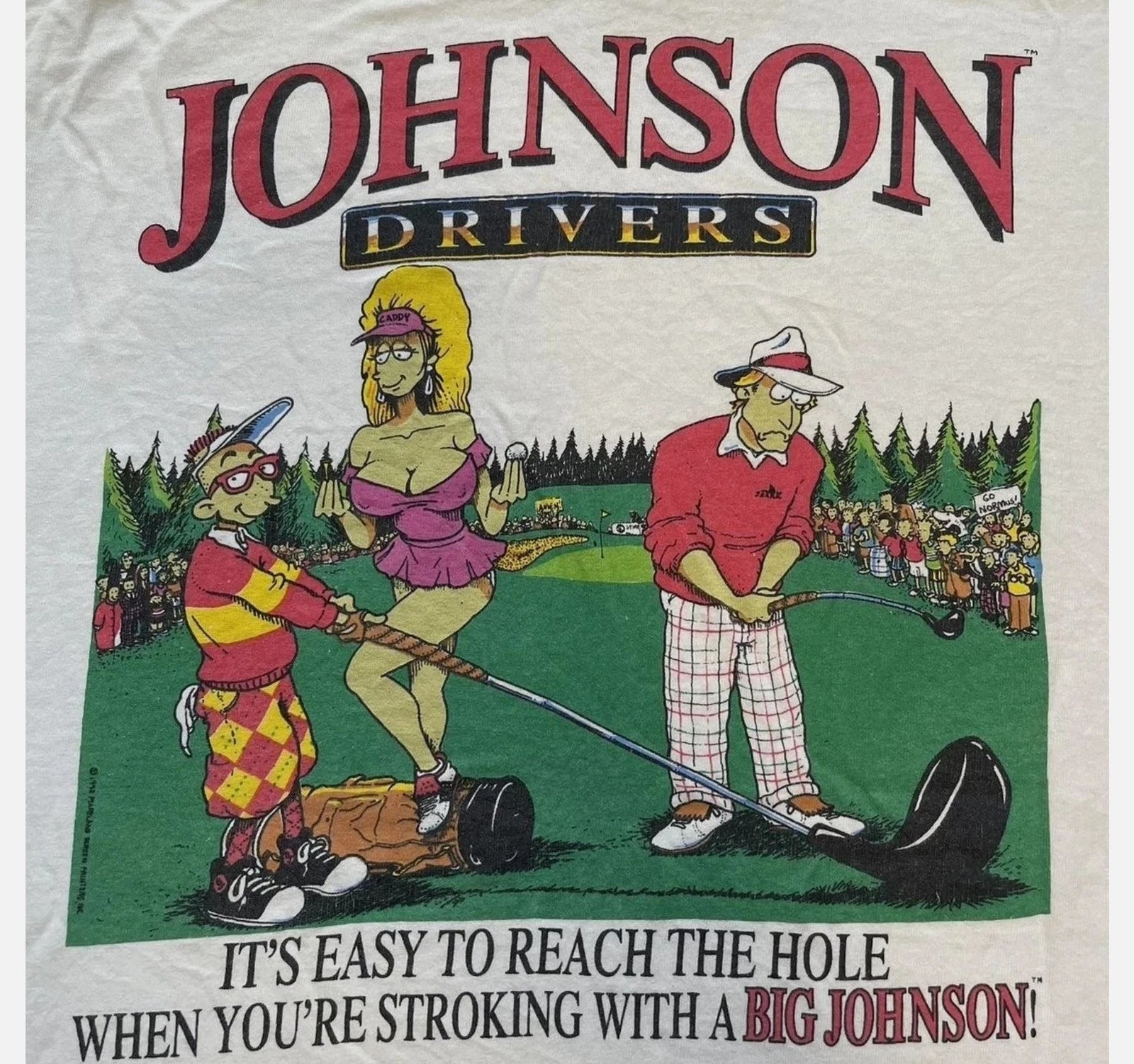 Big Johnson Johnson Drivers 90s Retro style White T shirt Heavy Cotton S-5XL