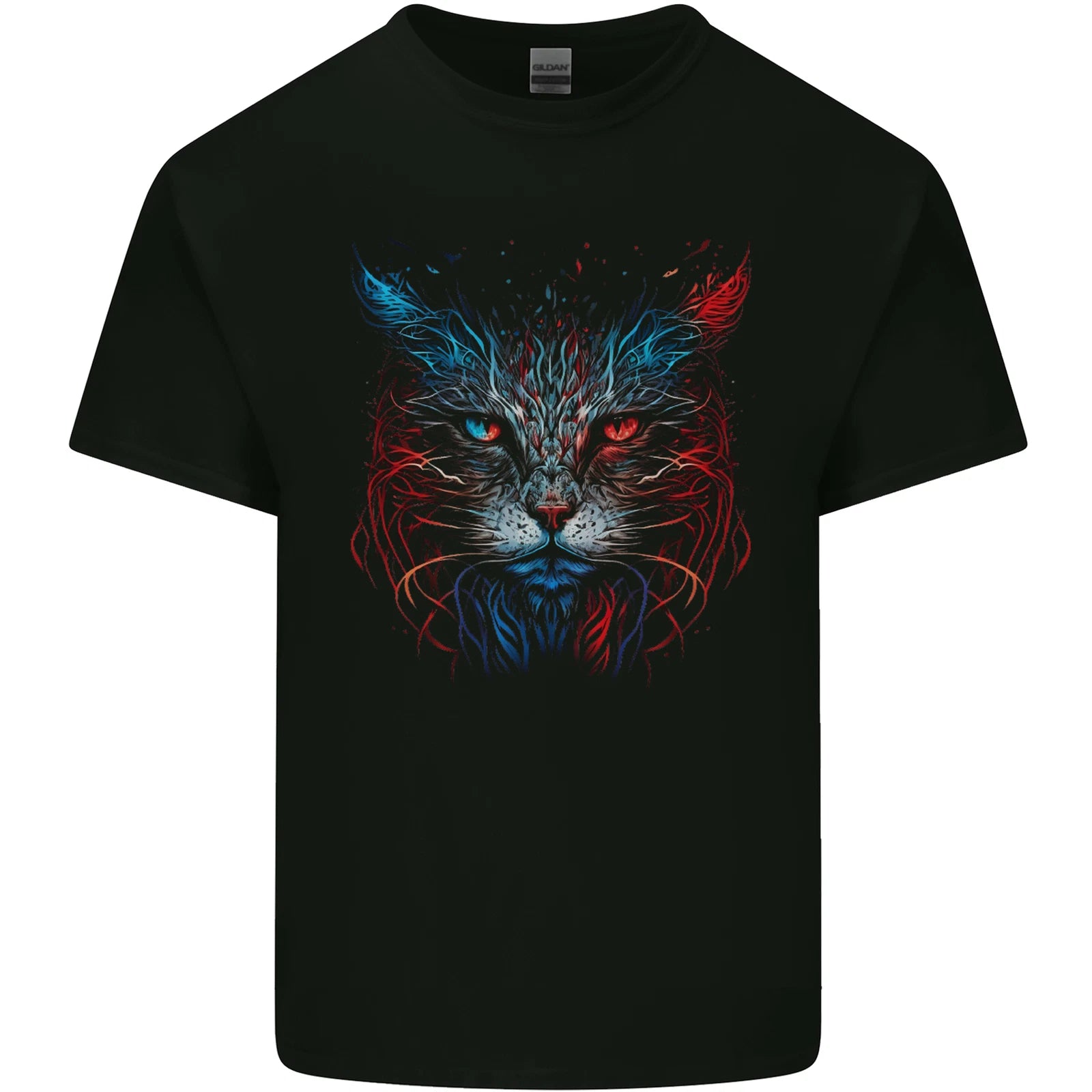 A Fantasy Cat With Cool Colours 5 Mens Cotton T-Shirt Tee Top