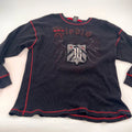 Vintage men's Mecca Diablo black red waffle knit long sleeve thermal tee 3XL