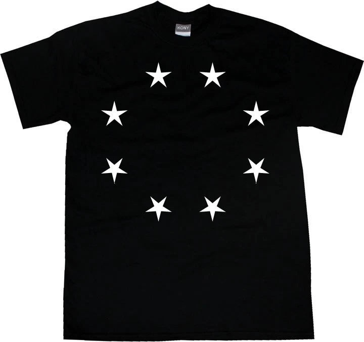 Kings Of NY Circle Of Stars Graphic Print Design Streetwear Goth T-Shirt Black