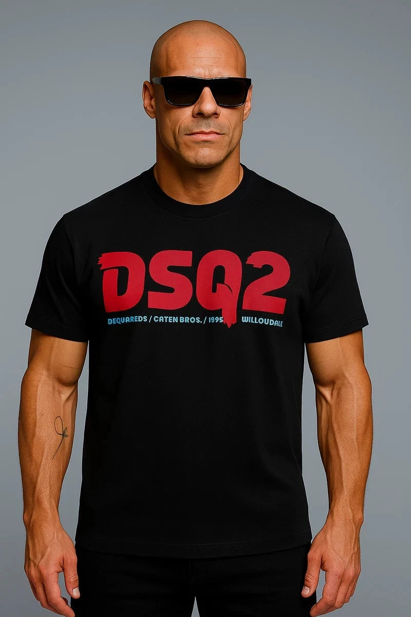 dsquared2 Black Cotton t shirt for men