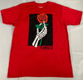 Mad Engine Familia T-Shirt XL Red Skeleton Hand Rose Graphic Tee Streetwear Art