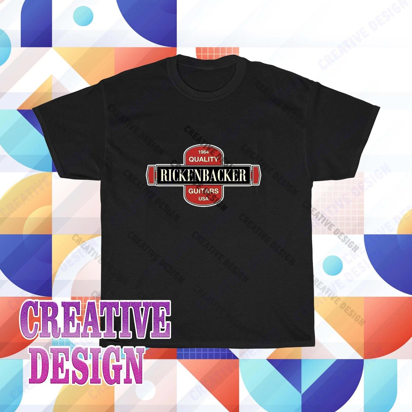 Rickenbacker Guitars Logo T- Shirt Funny Size S to 5XL