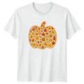 Autumn Harvest Floral Pumpkin Fall Womens T-Shirt Boho Maple Leaf Seasonal