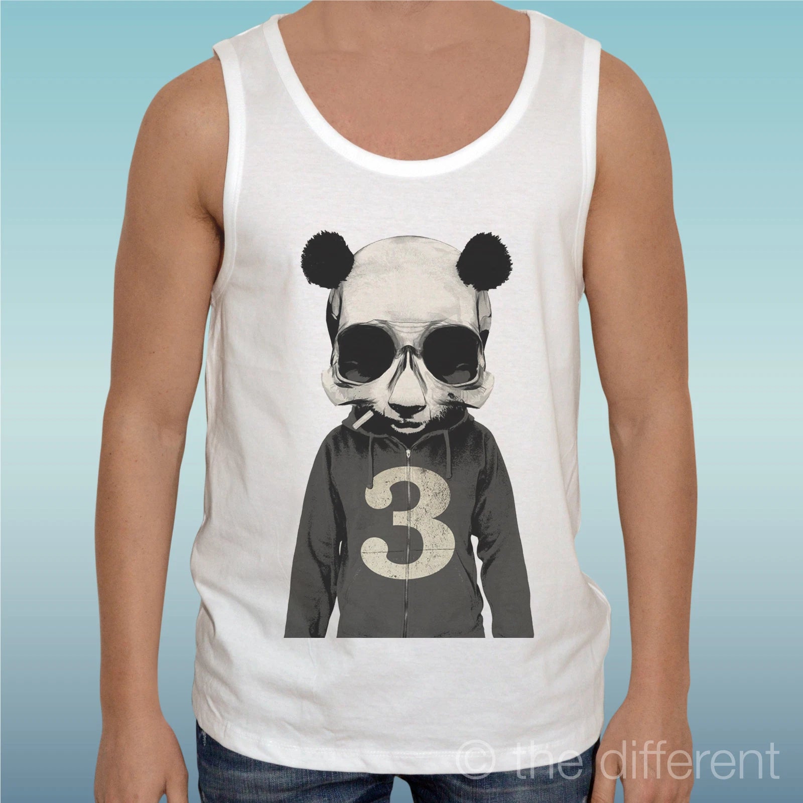 Tank Top T-Shirt "Panda Skull Dope Model Tag" Gift Idea
