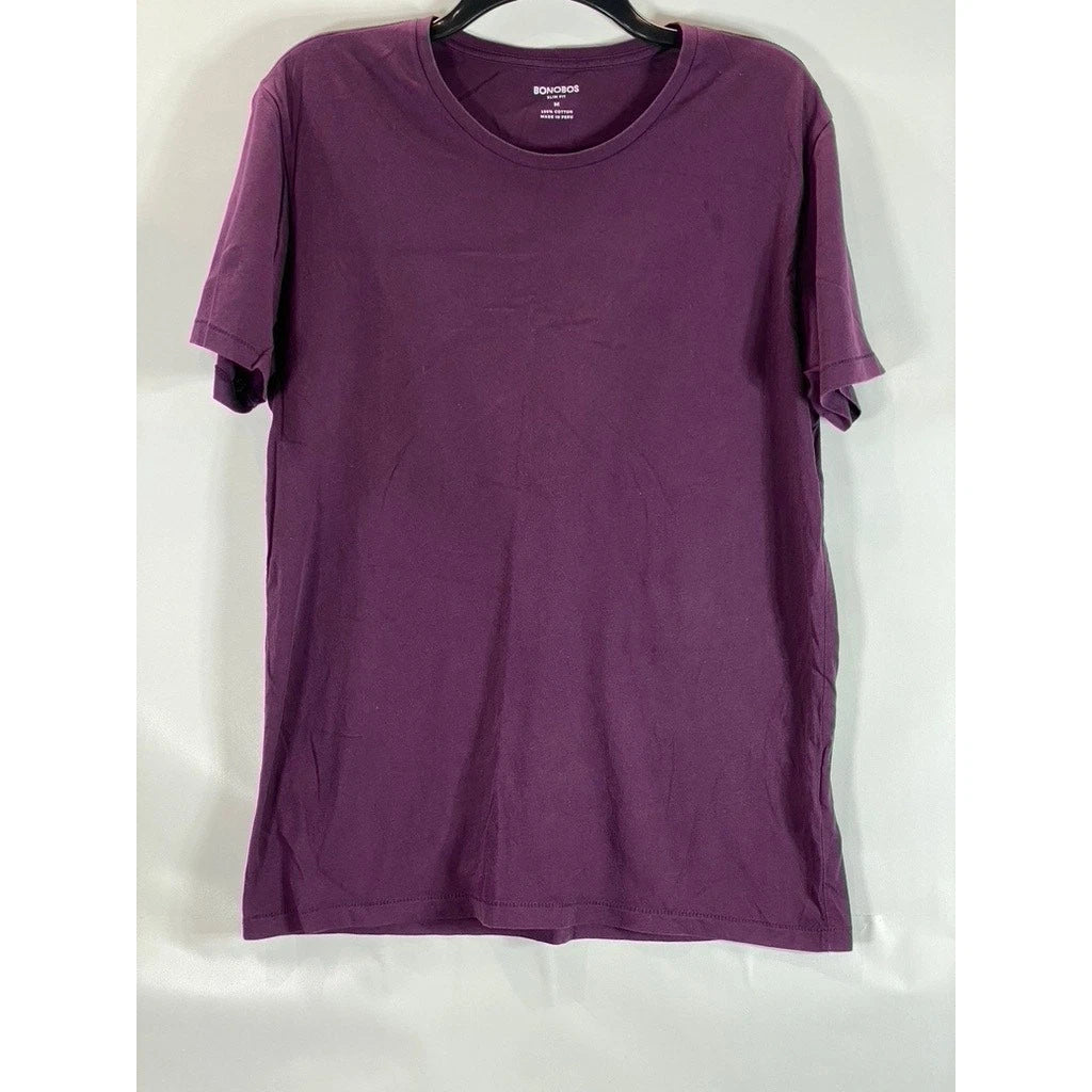 BONOBOS Men's Eggplant Slim-Fit Crewneck Everyday Short Sleeve T-Shirt SZ M