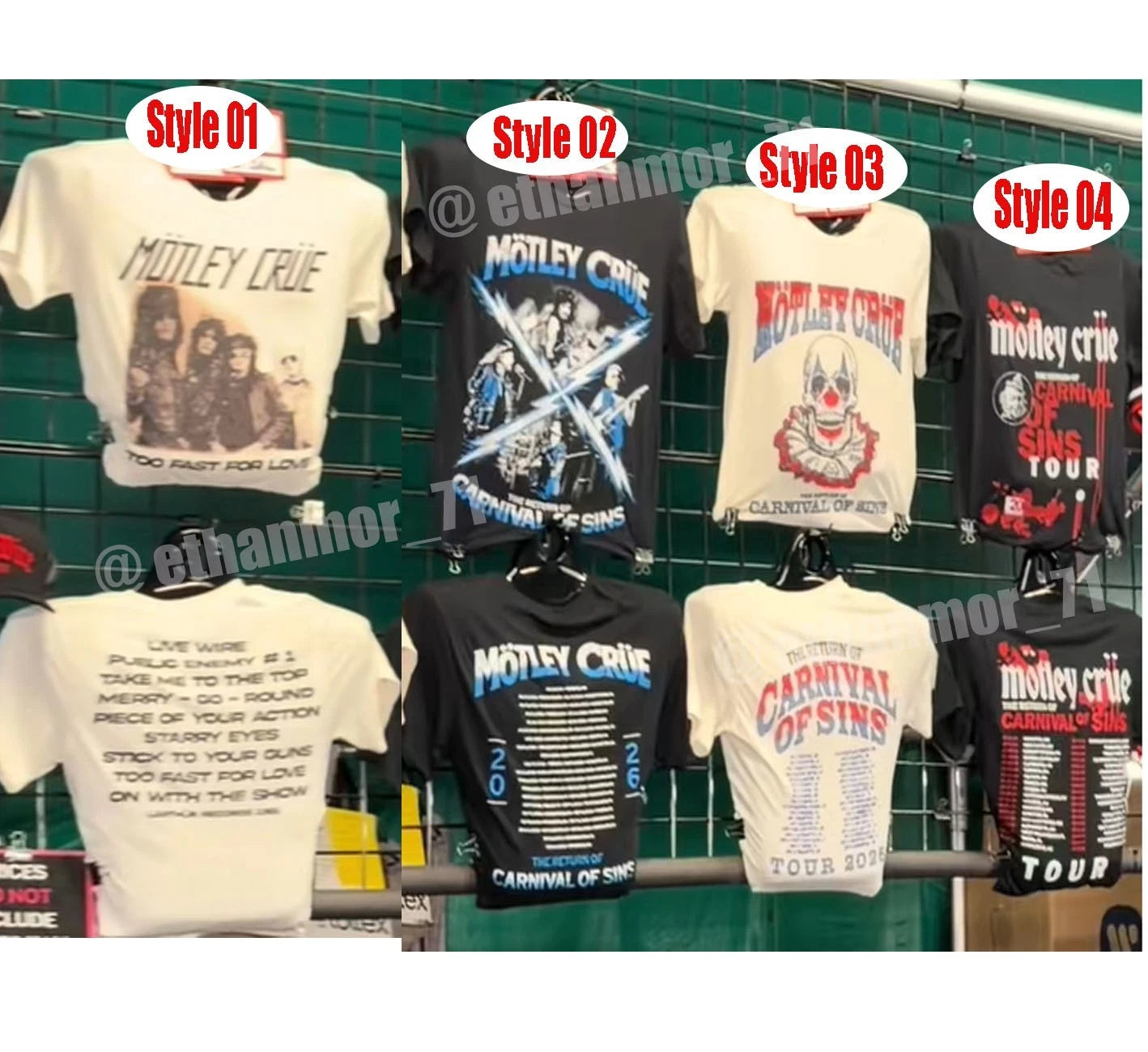 Motley Crue Return Carnival Of Sins 2026 Tour Reprint T-Shirt