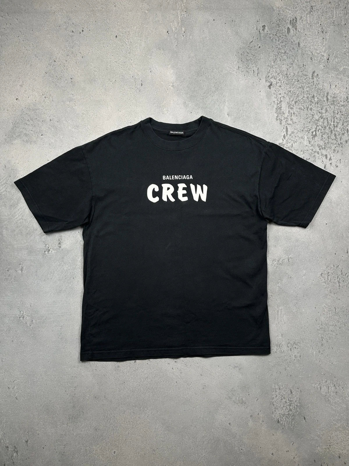 Balenciaga The Crew Black T-shirt Paris Logo Print Oversized