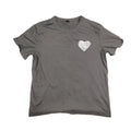 ROMWE Shirt Mens Large Black Believe In Ur World Heart Love Graphic T-Shirt