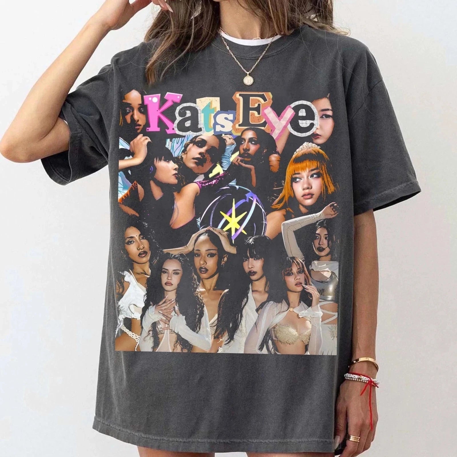 Kats Eye Girl Group 2025 Tour Collage Graphic T shirt