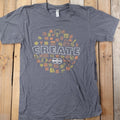 American Apparel Men's Grey M CREATE Graphic Combed Cotton T-Shirt