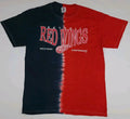 Vintage Y2k Detroit Red Wings Tie Dye Split T Shirt NHL Hockey Sport Vtg USA L