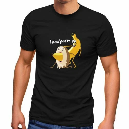Men's T-Shirt Funshirt Food Porn Theme Saying Funny Banana Chocolate Donut