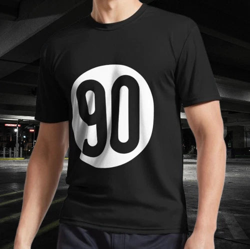 Black 90 Logo Long Active T-Shirt Funny Size Mode American T-shirt